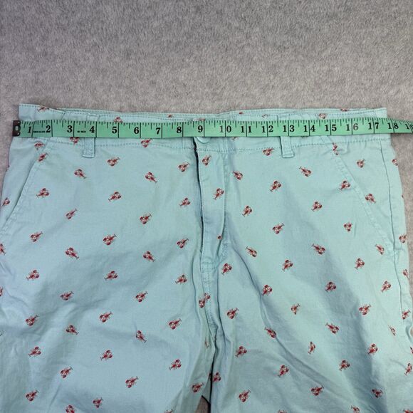 Carbon Shorts Freedom Flex Mens Sz 34 Blue Lobster/Crawfish Flat Front Chino - Picture 10 of 14